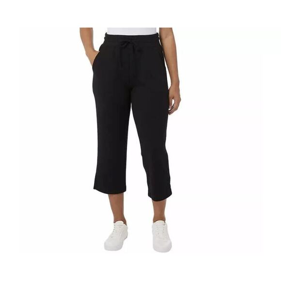 32 Degrees Cool Black Capri Pull-On Pants Pockets Drawstring Soft S Fits Like M - Picture 1 of 4